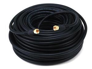 100ft RG6 (18AWG) 75Ohm, Quad Shield, CL2 Coaxial Cable with F Type Connector - Black 100ft RG6 (18AWG) 75Ohm, Quad Shield, CL2 Coaxial Cable with F Type Connector - Black