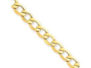 7mm, 14 Karat Yellow Gold, Hollow Curb Link Chain - 7 inch 7mm, 14 Karat Yellow Gold, Hollow Curb Link Chain - 7 inch