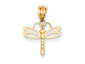 15mm Polished Dragonfly Pendant in 14 Karat Yellow Gold 15mm Polished Dragonfly Pendant in 14 Karat Yellow Gold