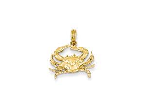 Blue Crab Pendant In Solid 14 Karat Yellow Gold Blue Crab Pendant In Solid 14 Karat Yellow Gold