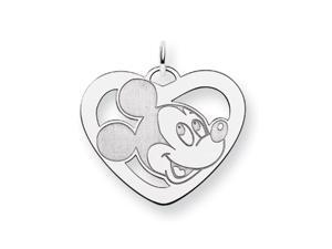 Disney's Mickey Mouse Heart Charm in Sterling Silver Disney's Mickey Mouse Heart Charm in Sterling Silver