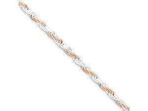 2.5mm, Silver & 10K Rose Vermeil, Two-Tone Rope Chain, 18 inch 2.5mm, Silver & 10K Rose Vermeil, Two-Tone Rope Chain, 18 inch