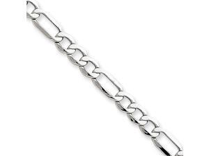 5.35mm, 14 Karat White Gold, Hollow Figaro Chain - 7 inch 5.35mm, 14 Karat White Gold, Hollow Figaro Chain - 7 inch
