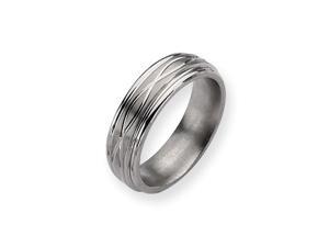 Titanium, Crisscross Design 7mm Ring - Size 8.5 Titanium, Crisscross Design 7mm Ring - Size 8.5