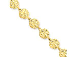 14 Karat Yellow Gold Sand Dollar Bracelet - 7 Inch 14 Karat Yellow Gold Sand Dollar Bracelet - 7 Inch