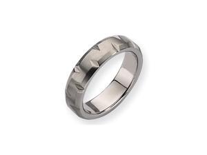 Titanium, 6mm Notched Ring - Size 9 Titanium, 6mm Notched Ring - Size 9
