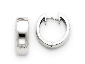 14K White Gold Hinged Huggie Hoop Earrings, 15mm (9/16 inch) 14K White Gold Hinged Huggie Hoop Earrings, 15mm (9/16 inch)