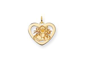 Disney's Tigger Heart Charm in 14 Karat Gold Disney's Tigger Heart Charm in 14 Karat Gold