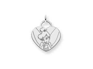 Disney's Tinker Bell Heart Charm in Sterling Silver Disney's Tinker Bell Heart Charm in Sterling Silver