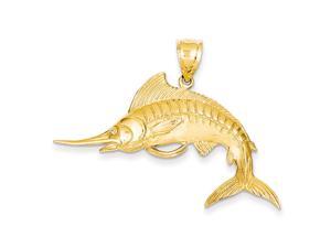 Large Marlin Pendant In 14 Karat Yellow Gold Large Marlin Pendant In 14 Karat Yellow Gold