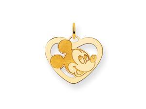 Disney's Mickey Mouse Heart Charm in 14 Karat Yellow Gold Disney's Mickey Mouse Heart Charm in 14 Karat Yellow Gold