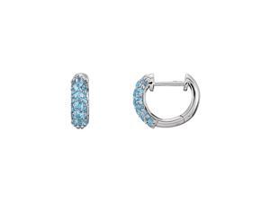 10mm Swiss Blue Topaz Hinged Hoop Earrings in 14K White Gold 10mm Swiss Blue Topaz Hinged Hoop Earrings in 14K White Gold
