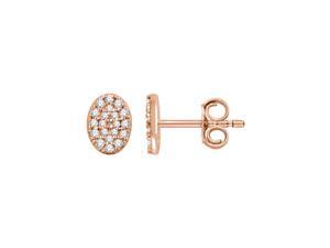 7mm Oval Diamond Cluster Post Earrings in 14K Rose Gold 7mm Oval Diamond Cluster Post Earrings in 14K Rose Gold