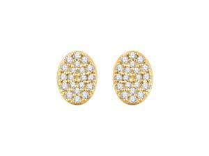 7mm Oval Diamond Cluster Post Earrings in 14K Yellow Gold 7mm Oval Diamond Cluster Post Earrings in 14K Yellow Gold