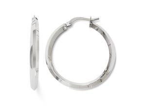 2.5mm Knife Edge Round Hoops in 14K White Gold, 30mm (1 3/16 Inch) 2.5mm Knife Edge Round Hoops in 14K White Gold, 30mm (1 3/16 Inch)