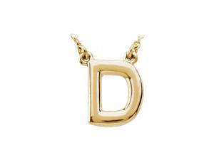 Block Initial Necklace in 14 Karat Yellow Gold, Letter D Block Initial Necklace in 14 Karat Yellow Gold, Letter D