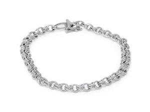 14K White Gold Classic Italian Charm Bracelet 14K White Gold Classic Italian Charm Bracelet