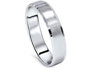 Mens 5mm 10K White Gold Brushed Wedding Band Mens 5mm 10K White Gold Brushed Wedding Band