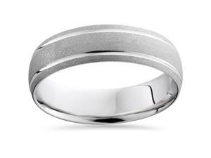 Mens 10K White Gold Comfort Sandblast Finish Wedding Band Mens 10K White Gold Comfort Sandblast Finish Wedding Band