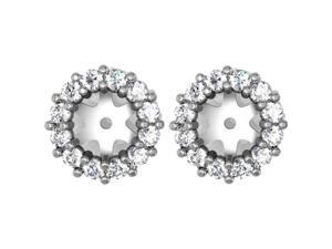 1/2ct Halo Diamond Earring Jackets 14K White Gold Fits 1/2ct Stones (5-5.5mm) 1/2ct Halo Diamond Earring Jackets 14K White Gold Fits 1/2ct Stones (5-5.5mm)