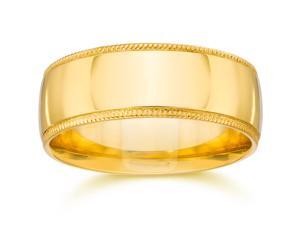Milgrain Wedding Band 14K Yellow Gold 8MM Plain Yellow Gold Mens Wedding Ring Milgrain Wedding Band 14K Yellow Gold 8MM Plain Yellow Gold Mens Wedding Ring