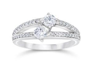 5/8 Carat 2 Stone Forever Us Diamond Engagement Ring 14K White Gold 5/8 Carat 2 Stone Forever Us Diamond Engagement Ring 14K White Gold