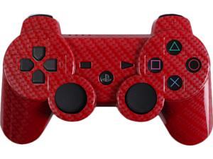 Custom PS3 Controller - Red Silver Carbon Fiber PlayStation 3 Controller Custom PS3 Controller - Red Silver Carbon Fiber PlayStation 3 Controller