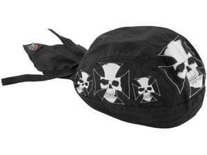 Zan Headgear Flydanna Headwrap Iron Cross Skull Zan Headgear Flydanna Headwrap Iron Cross Skull