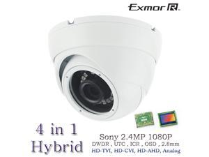 BlueCCTV Hybrid 4 in 1 Analog HD CCTV 1080P Camera 2.4MP HD TVI, HD AHD, HD CVI , Analog 960H OSD DWDR UTC 2.8mm Wide BlueCCTV Hybrid 4 in 1 Analog HD CCTV 1080P Camera 2.4MP HD TVI, HD AHD, HD CVI , Analog 960H OSD DWDR UTC 2.8mm Wide
