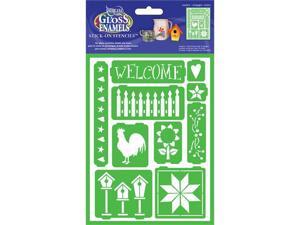 Gloss Enamels Stencil Sheet 1/Pkg-Country Gloss Enamels Stencil Sheet 1/Pkg-Country