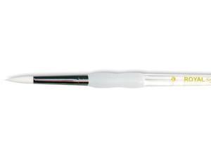 Soft-Grip White Taklon Round Brush-Size 6 Soft-Grip White Taklon Round Brush-Size 6