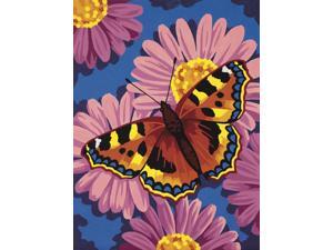 Learn To Paint! Paint By Number Kit 9"X12"-Butterfly Blossom Learn To Paint! Paint By Number Kit 9"X12"-Butterfly Blossom