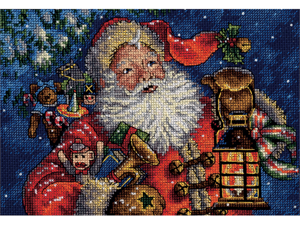Gold Collection Petite Nighttime Santa Counted Cross Stitch -10"X8" 18 Count Gold Collection Petite Nighttime Santa Counted Cross Stitch -10"X8" 18 Count