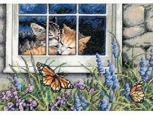 Gold Collection Petite Feline Love Counted Cross Stitch Kit-7"X5" 18 Count Gold Collection Petite Feline Love Counted Cross Stitch Kit-7"X5" 18 Count