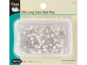 Long Color Ball Pins-Size 24 250/Pkg Long Color Ball Pins-Size 24 250/Pkg