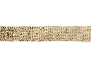 Stretch Sequin Trim 1-3/4" Wide 10 Yards-Gold Stretch Sequin Trim 1-3/4" Wide 10 Yards-Gold