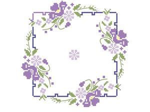 Stamped Quilt Blocks 18"X18" 6/Pkg-Iris On Square Border Stamped Quilt Blocks 18"X18" 6/Pkg-Iris On Square Border