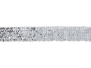 Stretch Sequin Trim 1-3/4" Wide 10 Yards-Silver Stretch Sequin Trim 1-3/4" Wide 10 Yards-Silver