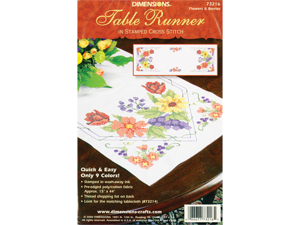 Flowers & Berries Table Runner Stamped Cross Stitch-15"X44" Flowers & Berries Table Runner Stamped Cross Stitch-15"X44"