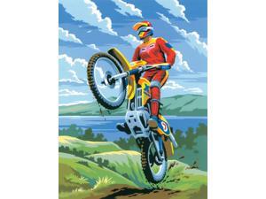 Junior Small Paint By Number Kit 8-3/4" X 11-3/4"-Motocross Junior Small Paint By Number Kit 8-3/4" X 11-3/4"-Motocross