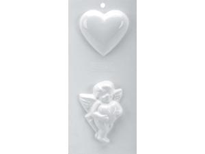 Soapsations Soap Mold 4"X9"-Heart/Cherub With Heart Soapsations Soap Mold 4"X9"-Heart/Cherub With Heart
