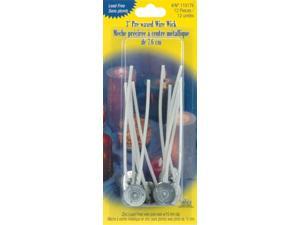 Pre-waxed Wire Wick w/Clip 3" 12/Pkg-15mm Pre-waxed Wire Wick w/Clip 3" 12/Pkg-15mm