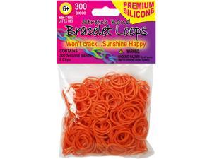 Silicone Band Loops 300/Pkg W/8 Clips-Orange Silicone Band Loops 300/Pkg W/8 Clips-Orange