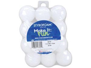 Styrofoam Balls 1-1/2" 12/Pkg-White Styrofoam Balls 1-1/2" 12/Pkg-White