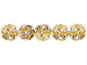 Jewelry Basics Metal Beads 6mm 5/Pkg-Gold/Clear Rondelle Jewelry Basics Metal Beads 6mm 5/Pkg-Gold/Clear Rondelle