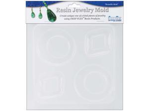 Resin Jewelry Reusable Plastic Mold 6.25"X7"-Diamond & Round Resin Jewelry Reusable Plastic Mold 6.25"X7"-Diamond & Round