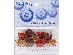 Dress It Up Embellishments-Glitter Autumn Leaves Dress It Up Embellishments-Glitter Autumn Leaves