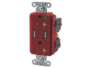 USB Charger Receptacle Red HUBBELL ELECTRICAL PRODUCTS Receptacles and Switches USB Charger Receptacle Red HUBBELL ELECTRICAL PRODUCTS Receptacles and Switches