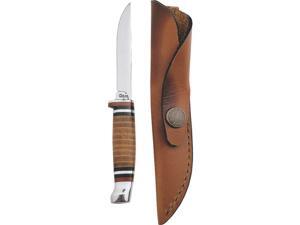 Case Cutlery Hunter 3 1/8" Clip Blade Fixed Blade Knife with Leather Handle Case Cutlery Hunter 3 1/8" Clip Blade Fixed Blade Knife with Leather Handle