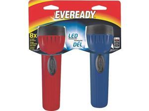 Led Economy Flashlight, 8X Long Run Time, 2/PK, RD/BE Led Economy Flashlight, 8X Long Run Time, 2/PK, RD/BE
